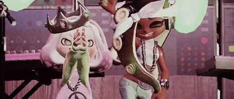 Off The Hook Gif Splatoon, Pearl Splatoon Gif, Splatoon Banner Gif, Splatoon Discord Banner, Splatoon Header, Splatoon Banner, Marina Splatoon, Pearl And Marina, Jonathan Byers