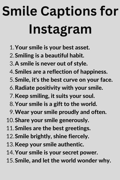 A list of Captivating Instagram Smile Captions Smile Motivation Quotes, Quotes About Smiling Happiness Positive Thoughts, Cute Smile Captions For Instagram, Tiny Quotes Aesthetic, Captions For Pictures Of Yourself Smiling, Smile Quotes For Instagram, Smile Captions Instagram, Smile Quotes Instagram, Captions For Instagram Boys