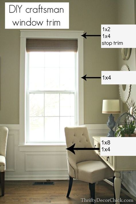 Installing Trim Makes All The Difference! Full picture tutorial including measurements on Thrifty Decor Chick! Craftsman Window, Craftsman Window Trim, Craftsman Trim, Craftsman Door, Thrifty Decor Chick, Window Casing, Thrifty Decor, Window Trim, Remodel Bedroom