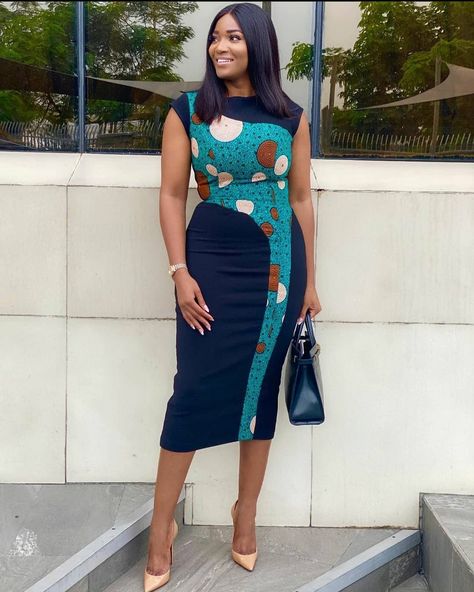 37 Likes, 0 Comments - The Official Ankara Styles (@ankarastyles) on Instagram: “🤩 @sylvianduka in @theebimms” Gowns For Ladies, Corporate Gowns, Ankara Short Gown Styles, Corporate Dress, Short African Dresses, African Fashion Ankara, Office Dresses For Women, Short Gowns, Ankara Dress