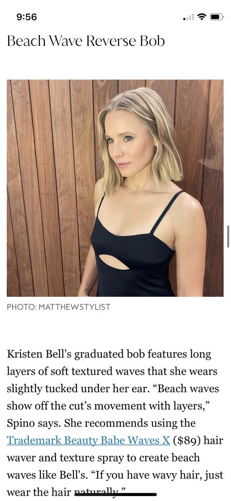 Kristin Bell Style, Kristen Bell Hair Short, Kristin Bell Hair, Kristen Bell Hair, Kristin Bell, Reverse Bob, Graduated Bob, Hair Waver, Let Your Hair Down