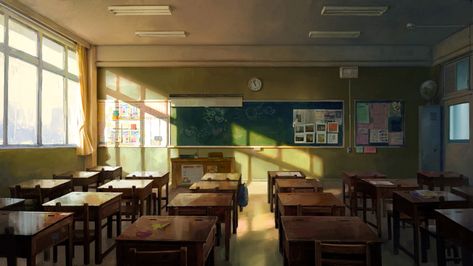 ArtStation - Bunch of envirs, Lucy Lisett School Room Background, Illustration Perspective, School Concept Art, School Illustration, School Of Rock, Comic Style Art, Art Programs, Animation Background, Art Studies