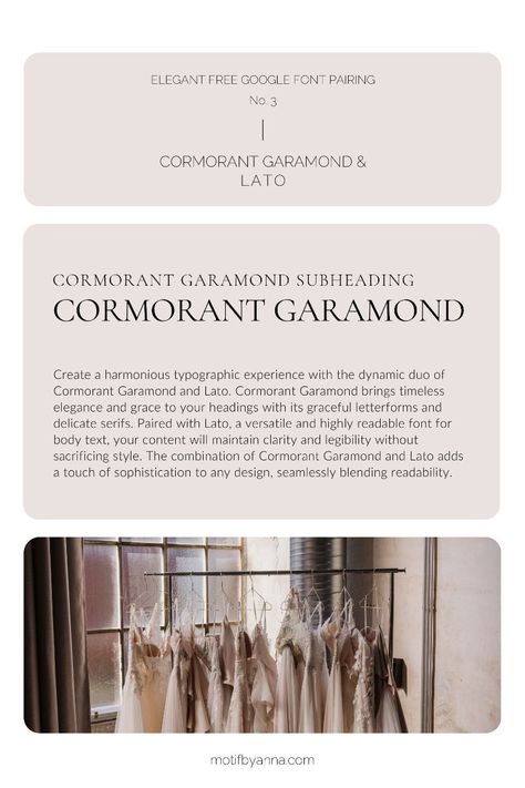 Elegant free google font pairing - Cormorant Garamond & Lato The Seasons Font Pairing, The Seasons Font, Cormorant Garamond, Best Google Fonts, Garamond Font, Google Font Pairings, Top Free Fonts, Readable Fonts, Font Combinations