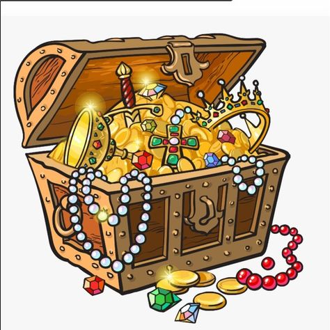 196treasures Treasure Chest Tattoo, Cartoon Treasure Chest, Treasure Chest Clipart, Cave Of Wonders, Hot Wheels Garage, Pirate Treasure Chest, Diamond In The Rough, Chest Tattoos, Pirate Treasure