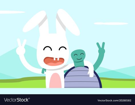 Hare And Tortoise, Rabbit And Tortoise, Vector Art Design, Take Pictures, Canvas Art Print, Tortoise, Png Images, Vector Art, Art Supplies