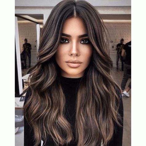 Baylage Hair, Rambut Brunette, Popular Hair, Dark Hair With Highlights, Brunette Balayage Hair, Long Hair Color, Brown Hair Balayage, Hair Color And Cut, 짧은 머리