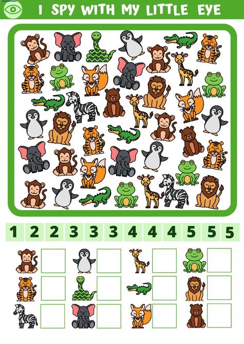 I spy animals - Interactive worksheet Super Hero Activities, Sequencing Activities Kindergarten, Animals Worksheet, Color Worksheets For Preschool, Worksheet For Preschool, Counting Activities Preschool, Body Parts Preschool, Preschool Workbooks, Animal Worksheets