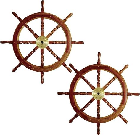 2 Pieces 12 Inches Nautical Wooden Ship Wheel Pirate Home Wall Decor Handmade Beach Boat Steering Wheel Hanging Wooden Pirate Wheel with Hanging Ropes for Home Decoration Gift : Amazon.ca: Home Pirate Wheel, Ship Wheel Decor, Pirate Ship Wheel, Wheel Wall Decor, Pirate Halloween Decorations, Ship Steering Wheel, Pirate Room, Pirate Decor, Ship Decor