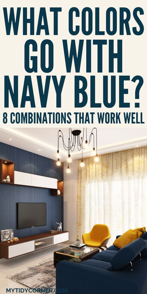 Best Colors that Work With Navy Blue Pairing Colors, Blue Living Room Color Scheme, Blue And Cream Living Room, Navy Sofa Living Room, Kitchen Couch, Navy Blue Couches, Blue Living Room Color, Navy Blue Furniture, Blue Couch Living