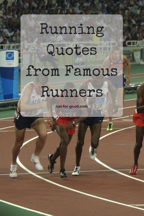 Get inspiring and motivating running quotes from famous runners to get motivated for your upcoming training runs and races. #runningquotes #runningmotivation Long Distance Running Quotes, Track Inspiration Quotes, Short Running Quotes Motivation Runners, Marathon Finisher Quotes, Race Motivation Quotes, Running Encouragement Quotes, Race Day Quotes Running, Motivational Quotes For Running, Inspirational Running Quotes Motivation