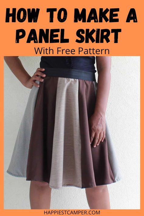 Hitched Skirt Pattern, Panel Skirt Pattern How To Make, Skirt With Panels, Free Skirt Patterns For Women Simple, 8 Panel Skirt Pattern, Rip Skirt Pattern Free, Patchwork Skirt Pattern Free, Free Skirt Sewing Pattern, Free Skirt Patterns For Women