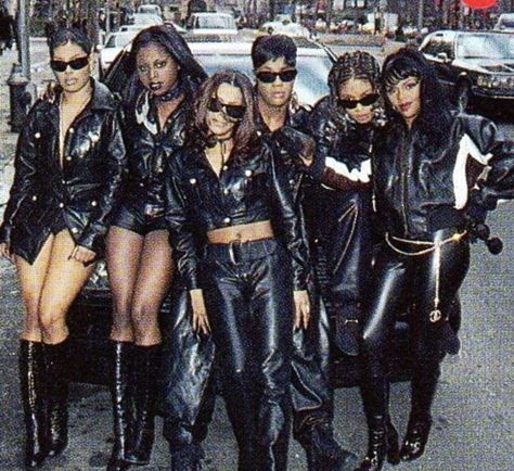 R&B group Total, Rapper Foxy Brown,  Lil  Kim Da Brat, Foxy Brown, 90s Hip Hop Fashion, Lil Kim, Vintage Black Glamour, Hip Hop And R&b, Looks Party, Linda Evangelista, Female Rappers