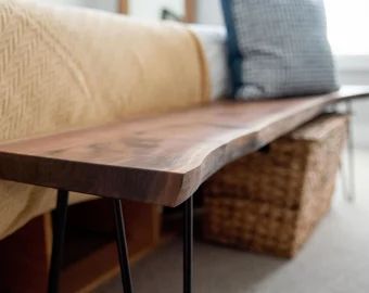 Foyer Bench, Walnut Bedroom, Walnut Bench, Live Edge Bench, Bench Entryway, Accent Bench, Long Bench, Window Benches, Small Bench