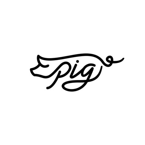 Pig Logo, Simple Typography, Family Show, Letter P, Beach Hair, 로고 디자인, Vector Icons, Pigs, Handwriting