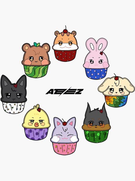 Ateez Animal Characters, Ateez Pixel Art, Aniteez Wallpapers, Aya Hair, Ateez Chibi, Ateez Template, Ateez Stickers, Pokemon Birthday Party, Pokemon Birthday