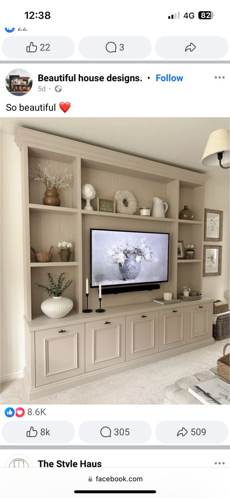 Shelves Living Room, Beige Living Room, Built In Shelves Living Room, Living Room Built Ins, Accessible Beige, Beige Living Rooms, Book Case, Built In Shelves, Interior Ideas