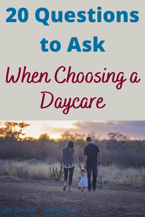 Make the most of your daycare tour by asking these questions! Questions To Ask Daycare Provider Infant, Daycare Questions To Ask, Questions To Ask Daycare, Infant Daycare, Parent Handbook, Parenting Methods, Daycare Providers, Daycare Center, 20 Questions