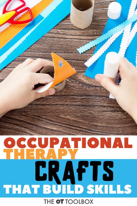 Looking for kids crafts that build skills? These occupational therapy craft ideas use items found in the home and recycled materials. Therapy Crafts For Kids, Occupational Therapy Crafts, Recycled Crafts Kids Preschool, Therapy Crafts, Snail Craft, Recycled Crafts Kids, Kids Fall Crafts, Frog Crafts, Bug Crafts