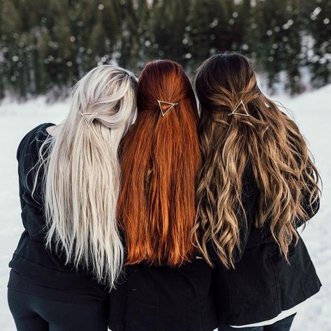 Hey Guys I'm MandieSue on Instagram: “Dream Blonde- Power Ginger - Perfect Brunette & those Gold🔸Hair Pins! 1 day you GUYS! @theacademymshop” Haircuts For Long Hair With Layers, Three Women, Long Dark Hair, Lily Evans, Best Friend Photos, Long Layered Hair, Haircuts For Long Hair, Fantasy Aesthetic, Sirius Black