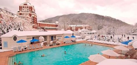 Virginia's Naturally Heated Outdoor Pool Is All You Need This Winter Day Trips In Virginia, Massanutten Resort, Omni Hotel, Cheap Vacation, Virginia Is For Lovers, Spring Resort, Winter Getaway, Mountain Resort, Ski Resort