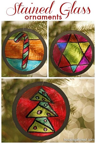 Homemade Ornaments are a fun Christmas craft ~ Recycled Stained Glass Ornaments Ornaments To Make With Kids, Homade Christmas Ornaments, Classroom Christmas Crafts, Recycled Christmas, Ornaments To Make, Clear Glass Ornaments, Kid Projects, Homemade Ornaments, Stained Glass Ornaments