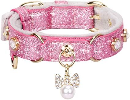 Bling Dog Collars, Pearl Diamond Pendant, Bling Rhinestones, Pet Leash, Dog Necklace, Pink Bling, Collar Dog, Pet Harness, Cat Collar