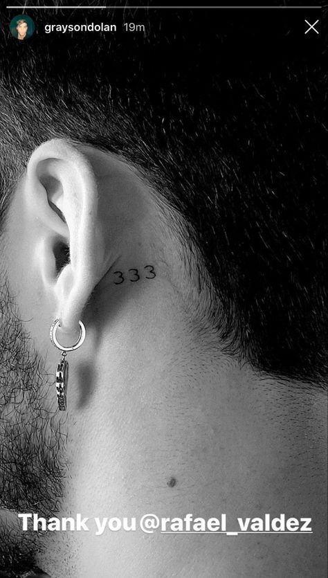 what does this mean 999 Behind Ear Tattoo, Font Tato, Angel Number Tattoo, Twin Tattoos, Behind Ear Tattoos, Tattoo Behind Ear, Number Tattoo, Number Tattoos, Sun Tattoos