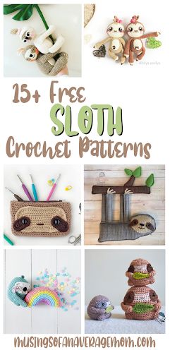 Musings of an Average Mom: Free Sloth Crochet Patterns Sloth Crochet Pattern, Sloth Crochet, Sloth Design, Crochet Baby Sweater Pattern, Crochet Sloth, Cozy Crochet Patterns, Crochet Humor, Design 2023, Quick Crochet