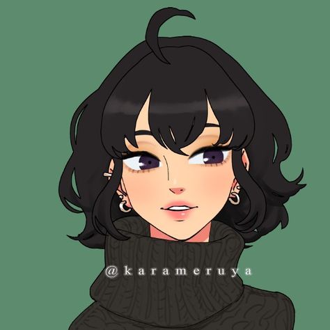 Aesthetic Picrew Pfp, Female Short Hair Drawing, Short Hair Women Drawing, Short Hairstyle Drawing, Oc Short Hair, Short Hair Reference, Bangs Drawing, Character Design Teen, Short Hair Drawing