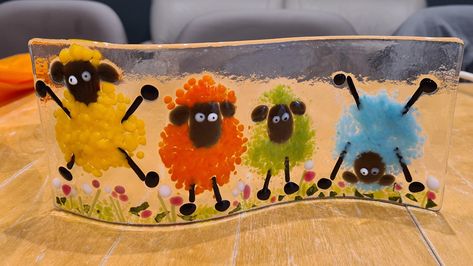 Fused Glass Easter, Fused Glass Woodland Animals, Fused Glass Easter Eggs, Fused Glass Sheep, Fused Glass Unicorn, Fused Glass Panel, Fused Glass Dishes, Fused Glass Ornaments, Glass Fusion Ideas