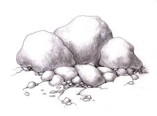 Magellin . Blog: Rocks drawing Draw Rocks, Drawing Rocks, Landscape Pencil Drawings, Landscape Sketch, Pencil Art Drawings, Landscape Drawings, Color Pencil Drawing, Realistic Drawings, A Drawing