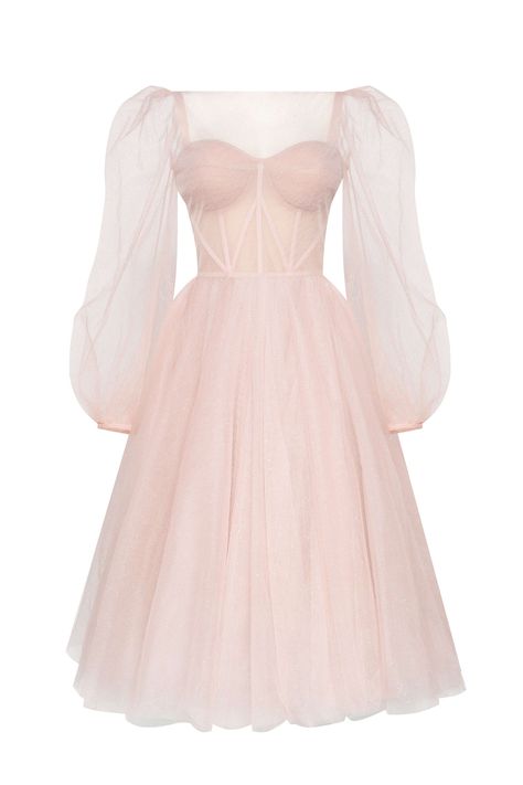 Buy Misty Rose Tie shoulder midi tulle dress at Milla Dresses. Wide size range from XXS to XXL. FREE shipping across the USA. Return in 30 days. Midi Tulle Dress, Puffy Tulle Skirt, Cocktail Dress Code, Milla Dresses, Puffy Long Sleeves, Puffy Skirt, Misty Rose, Midi Dress Party, Tulle Prom Dress