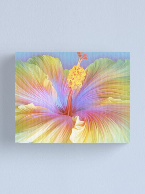 "Hibiscus Flower" Canvas Print by sposedenti | Redbubble Acrylic Flower Painting, Doodle Art Flowers, Kids Class, Easy Flower, Canvas Painting Designs, Artistic Home, Garden Oasis, Painting Designs, Hibiscus Flower