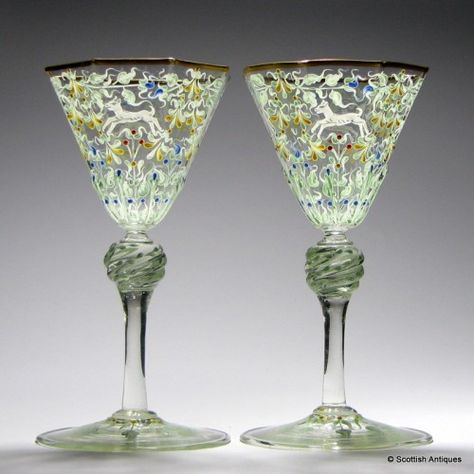 Crystal Glassware Antiques, Moser Glass, Bohemia Glass, Bijoux Art Nouveau, Meissen Porcelain, Antique Silverware, First Period, Crystal Wine Glasses, Antique Glassware