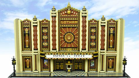 LEGO Art Deco Theater | by Brickbaron Art Deco Theater, Lego Houses, Buildings Art, Lego Buildings, Lego Sculptures, Minecraft Modern, Lego Display, Lego Table, Industrial Inspiration