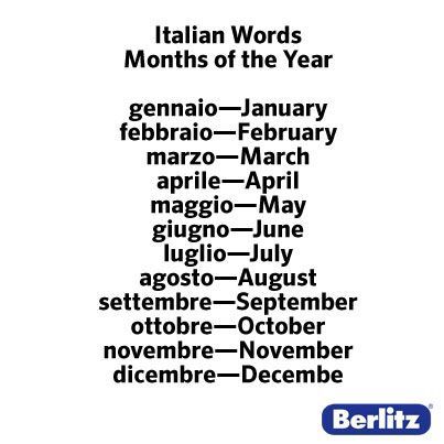 Months of the year Words In Different Languages, Learn To Speak Italian, Learn To Speak Spanish, Language Classes, Spanish Basics, Italian Vocabulary, Italian Lessons, Italian Language Learning, Italian Phrases