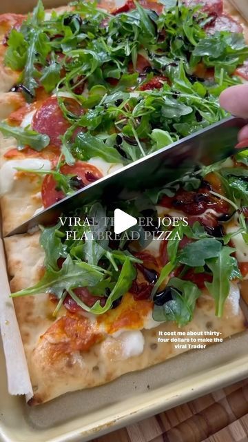 Nicole Keshishian Modic | KALEJUNKIE® on Instagram: "Let’s make the VIRAL TRADER JOE’S FLATBREAD PIZZA and then be sure to follow @kalejunkie for more fun ideas, okay? :) To know me is to know I love trying all of the new trends and then sharing my honest opinion—some of them are a 0/10 and then some of them really exceed my expectations. This one? I could not WAIT to make it—anything with that Trader Joe’s garlic spread has me weak in the knees. Now, I did spend $34 for all the ingredients, which makes it one heck of a spendy Trader Joe’s meal. And it would have cost around $37 if I bought their hot honey and added that it on top at the very end, but I think their hot honey tastes like cough syrup so that was a hard pass. The verdict? IT WAS ABSOLUTELY DELICIOUS!!! And to be fair, this ma Viral Trader Joe’s Flatbread Pizza, Trader Joe’s Flatbread Recipe, Trader Joe’s Flatbread, Trader Joes Flatbread Pizza Recipe, Trader Joes Appetizer Recipes, Viral Trader Joe’s Pizza Recipe, Trader Joes Flatbread Recipe, Trader Joe’s Flatbread Pizza, Trader Joes Pizza Dough Recipes