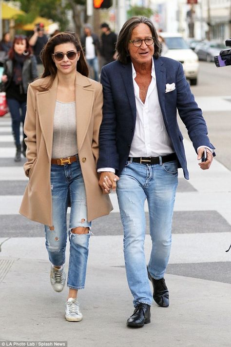 Love is in the air: Mohamed Hadid held hands with his fiancée Shiva Safai during a casual stroll through Beverly Hills on Saturday Hermes Belt Outfit, Winter Sneakers Outfit, Golden Goose Sneakers Outfit, Golden Goose Outfit, Goose Sneakers, Hermes Belt, Golden Goose Sneakers, Weekend Outfit, Sneakers Outfit