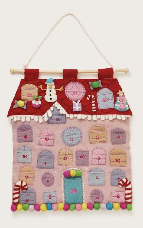 Advent House, Felt Advent Calendar, The Countdown Begins, Monsoon Kids, Countdown Begins, Treats To Make, Felt Christmas Decorations, Calendar Girls, Childrens Christmas