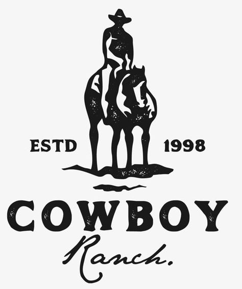 tee Western Grunge Aesthetic, Silhouette Logo Design, Cowboy Riding Horse, Western Logo, Logo Design Inspiration Vintage, Logo Design Illustration, Cowgirl Horse, Silhouette Logo, Men Logo