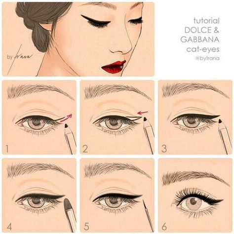 eyeliner, makeup, and eyes Eyebrow Tutorial Shaping, Cat Eye Eyeliner, Eyeliner Glitter, Maquillage Yeux Cut Crease, Beauty Makeup Tutorial, Makeup Tutorial Eyeliner, Eyeliner Styles, Eye Makeup Steps, Beauty Make-up