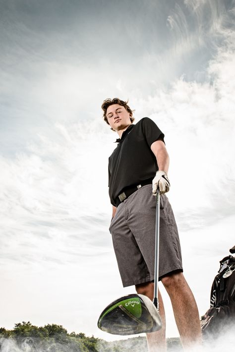 #golfseniorpictures #mnseniorphotographer #golf #sky #seniorguypictures #mn #callawayclub #purperastyle Senior Picture Golf Poses, Golf Senior Pics Photo Ideas, Senior Photos Golf Course, Senior Guy Golf Pictures, Senior Pictures Golf Boys, Senior Boy Golf Photos, Boys Golf Senior Picture Ideas, Golf Photography Ideas, Senior Picture Ideas For Guys Golf