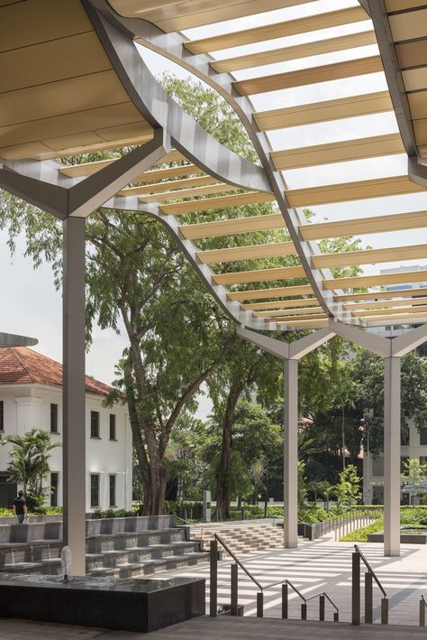 Sosua, Covered Walkway, Landscape Structure, Temporary Structures, Foster Partners, Canopy Design, Pergola With Roof, Landscape Architecture Design, Patio Roof