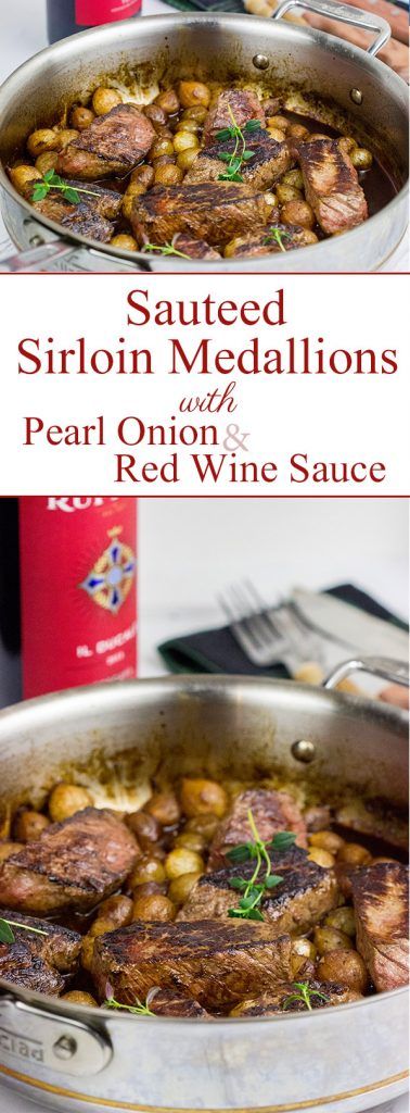 Too cold to pull out the grill?  These Sauteed Sirloin Medallions with Pearl Onion Red Wine Sauce are surprisingly easy to make on the stovetop! February Recipes, Beef Kabob Recipes, Slow Cooker Recipes Beef, Pearl Onions, Red Wine Sauce, Kabob Recipes, Wine Tasting Party, Wine Sauce, Best Food Ever