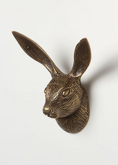 Anthropologie Hare Hook    http://www.anthropologie.com/anthro/product/home-new/A25040122.jsp Anthropologie Home, Unique Cabinets, Door Knockers, Coat Hooks, Home Hardware, Girls Room, Wall Hooks, Pet Accessories, Rustic Decor