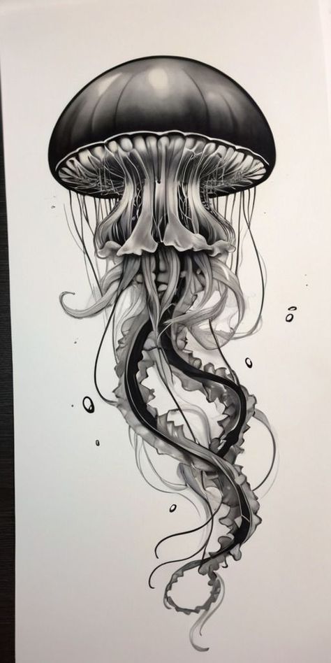 Jellyfish Tattoo For Men, Sea Life Tattoos Men, Medusa Animal Tattoo, Underwater Tattoo Design, Tattoo Ideas Jellyfish, Ocean Related Tattoos, Crocodile Tattoos, Medusa Animal, Jellyfish Tattoo Design