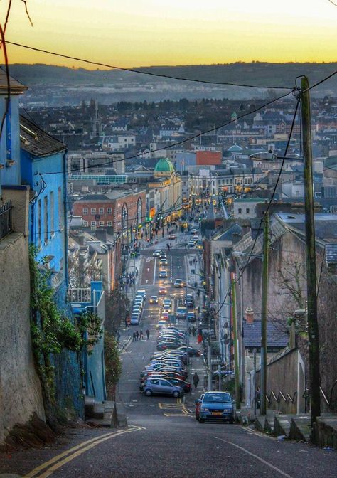 Looking down St Patrick's Hill Ireland Photography, Cork City, Cork Ireland, Expat Life, Ireland Travel, Study Abroad, Solo Travel, Picture Photo, All Over The World