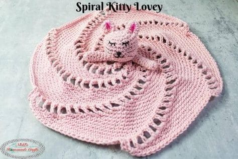 Security Blanket Crochet Pattern, Baby Crochet Patterns, Crochet Spiral, Crochet Kitty, Spiral Crochet, Blanket Tutorial, Single Crochet Decrease, Lovey Pattern, Crochet Lovey