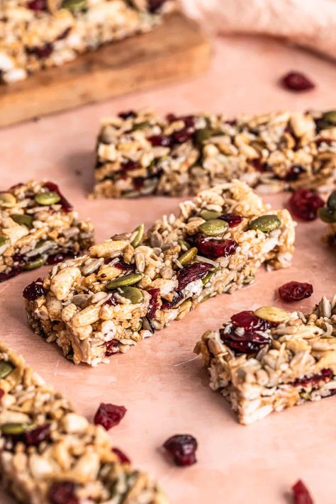 No Bake Gluten Free Muesli Bars - Nut, Egg & Dairy Free Gluten Free Muesli Bars, Homemade Muslibars, Homemade Muesli Bars, Muesli Slice, Gf Pancakes, Bake Gluten Free, High Sugar Foods, Macadamia Nut Butter, Fruit And Nut Bars