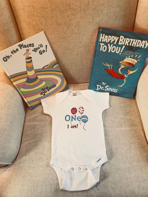 First Birthday Party Outfit, First Birthday Onesie, Irish Twins, Dr Seuss Birthday Party, Birthday Bodysuit, Birthday Onesie, Seuss Crafts, Birthday Party Outfit